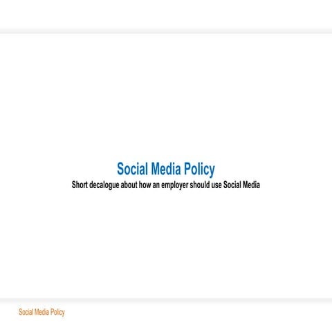 Social Media policy