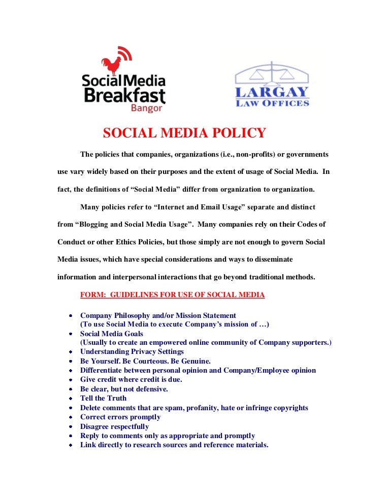 Social media policy
