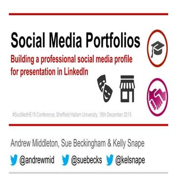 Social media portfolios: building a professional social media profile for pre...