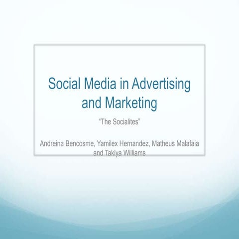 Social media and marketing