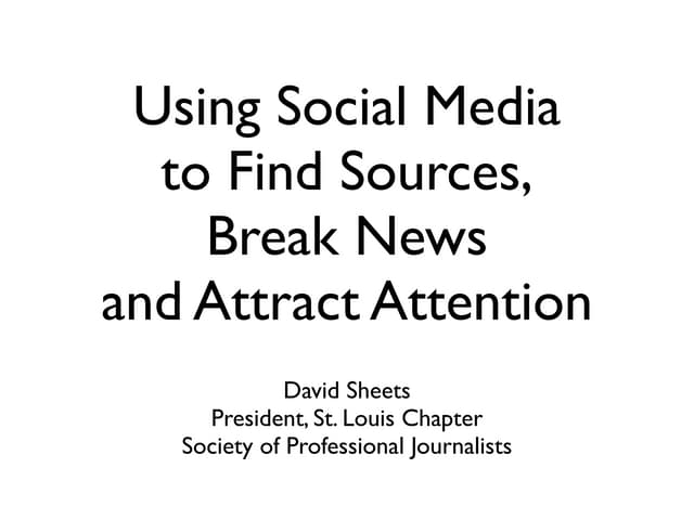 Social Media Tips for Journalists