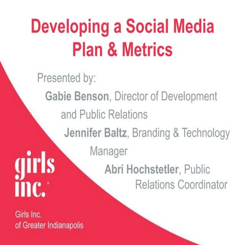 Developing a Social Media Plan and Metrics - Girls Inc. Region II Conference ...