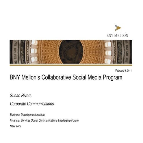 Susan Rivers BNY Mellon Wealth Management Presentation: BDI 2/9/11 Financial ...