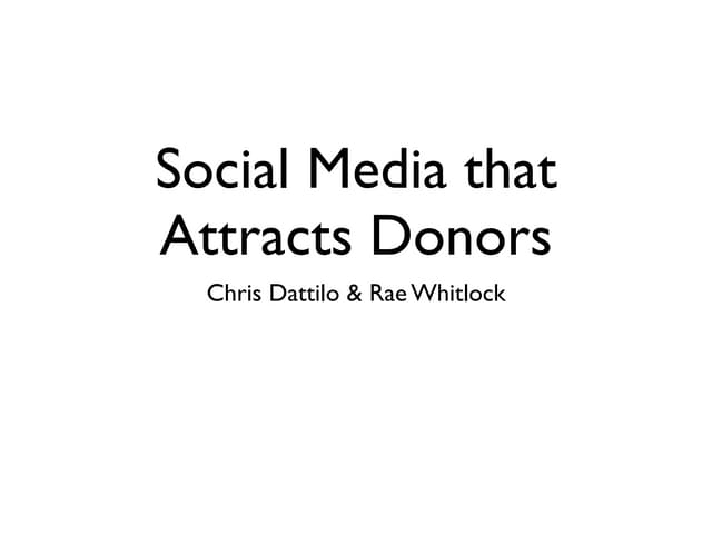 Social Media Presentation Donors