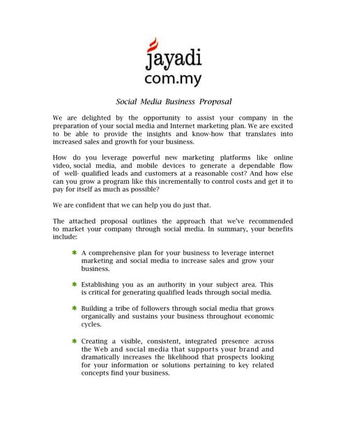 Social media proposal