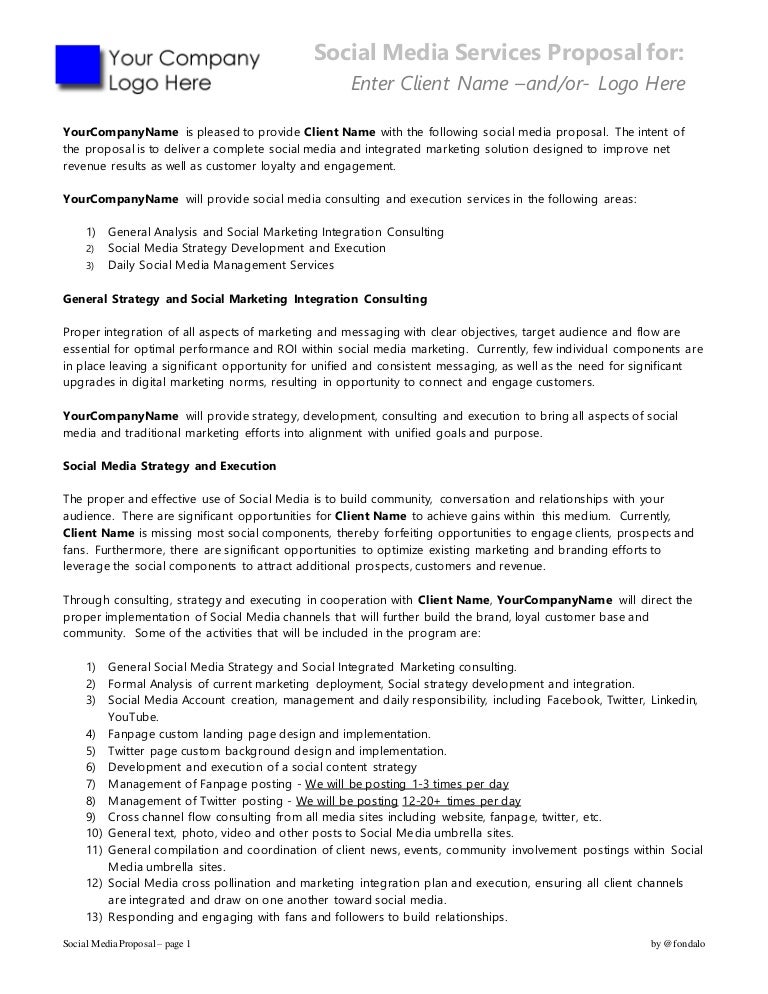 social media proposal