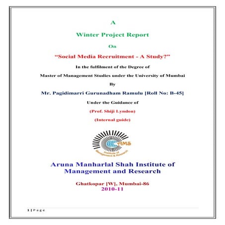 Social media recritment final project