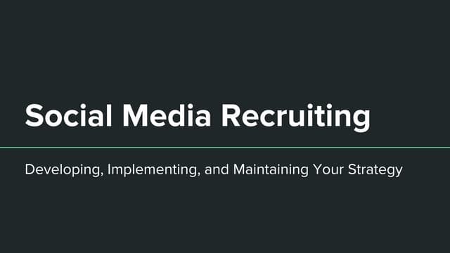 Social Media Recruiting