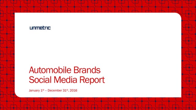 Social media report  - Automobile Brands January 1st - December 31st 2016