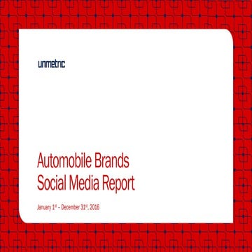 Social media report  - Automobile Brands January 1st - December 31st 2016
