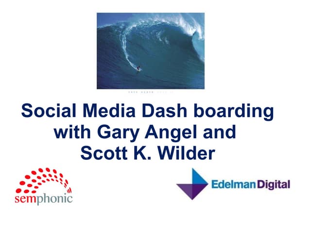 Social Media Dashboarding by Scott Wilder and semphonic