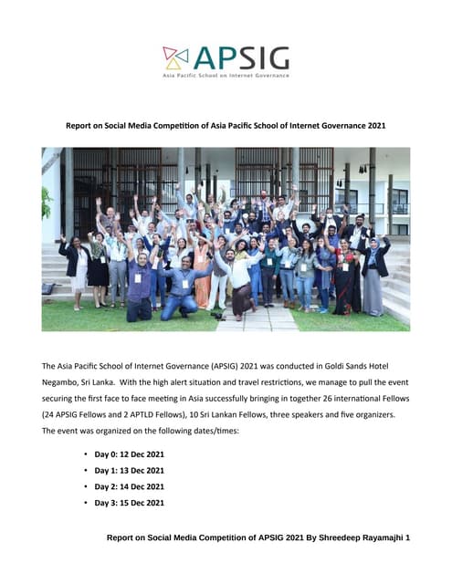 Social media report of apsig 2021