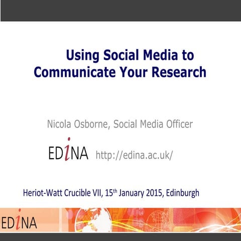 using Social Media to Communicate Your Research