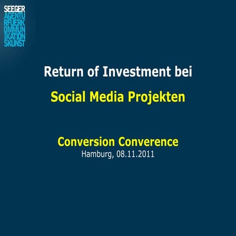 Social Media - Return of Investment