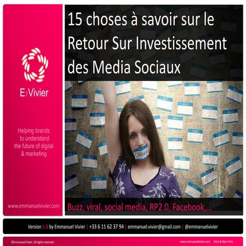 Social Media Roi   Emmanuel Vivier