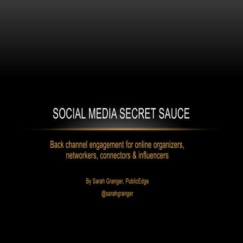 Social media secret sauce