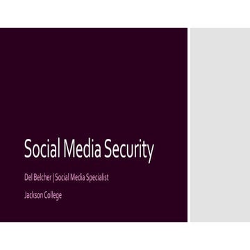 Social Media Security