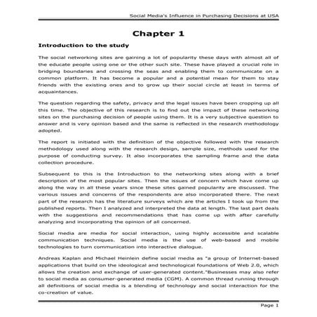 Social media's influence in purchase decisions