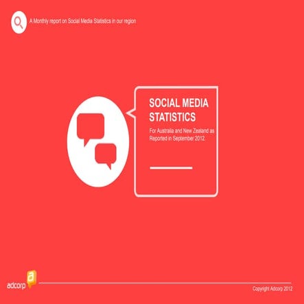 Social Media Statistics September, Australia and New Zealand