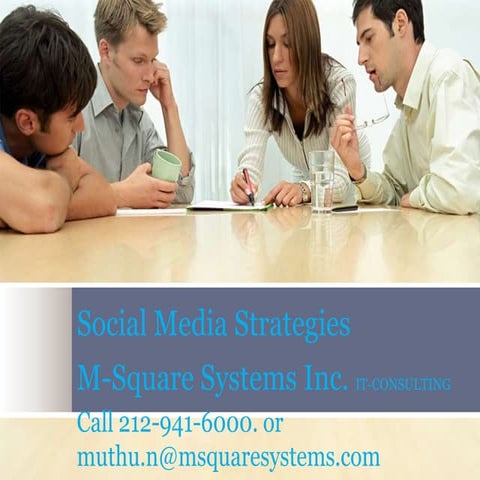 Social Media Strategies and Social Marketing