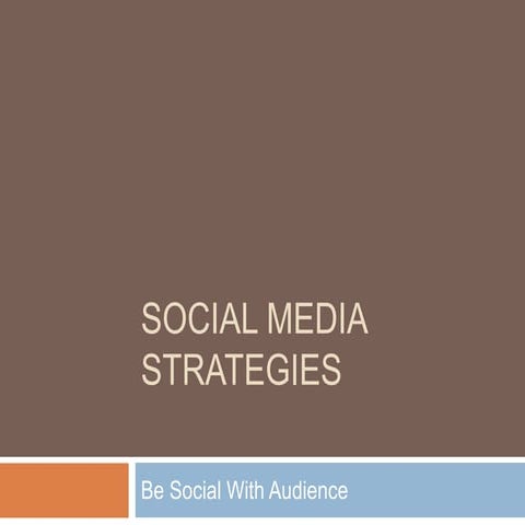 Social media strategies