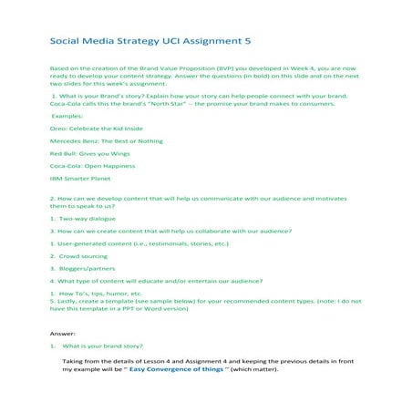 Social Media Content Strategy