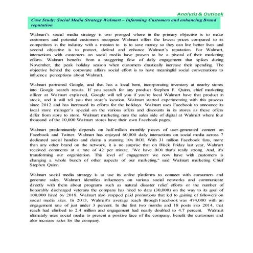Case Study: Social Media Strategy Walmart – Informing Customers and enhancing...