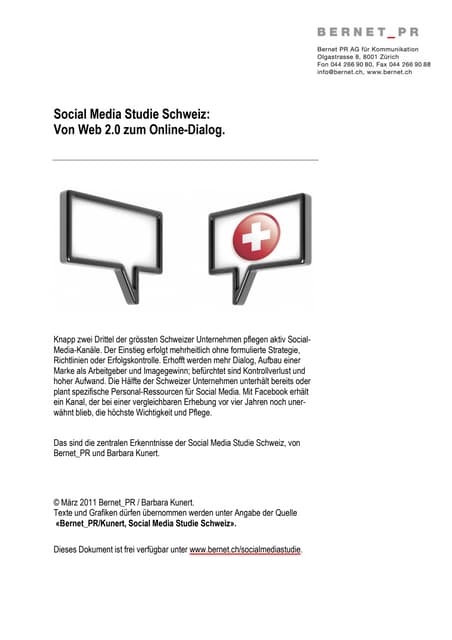 Social Media Studie Schweiz