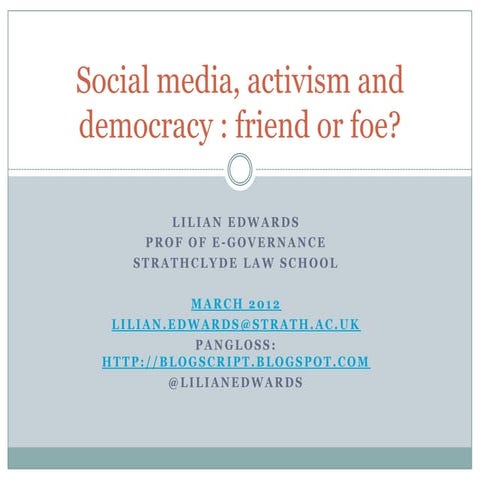 Social media, surveillance  and censorship