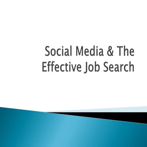 Social Media & The Effective Job Search