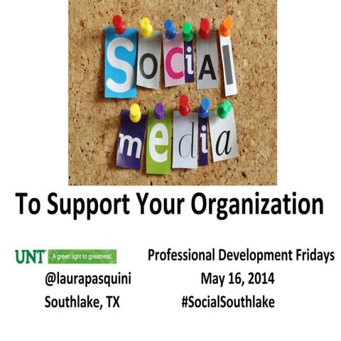 Social Media to Support Your Organization Workshop