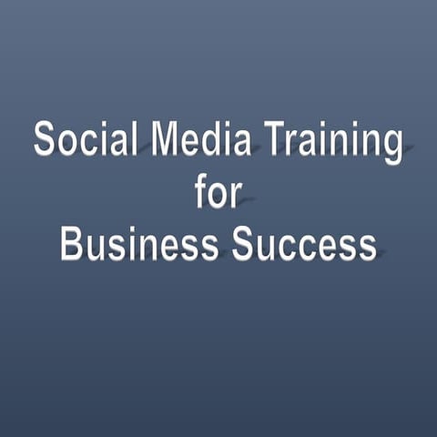 Social Media Training for Business Success