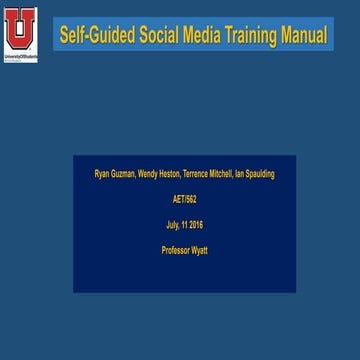 Social media training plan presentation | PPTX