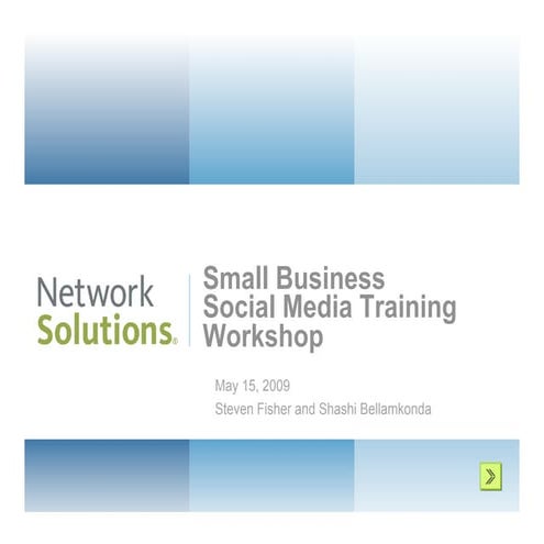 Social Media Training Workshop for Small Business