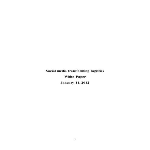 Social media transforming logistics