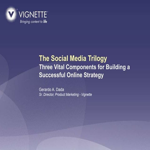 Web 2.0 - Social Media Trilogy - Vital Components for an Enterprise Strategy