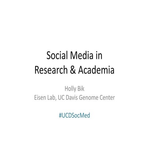 Using Social Media in Research