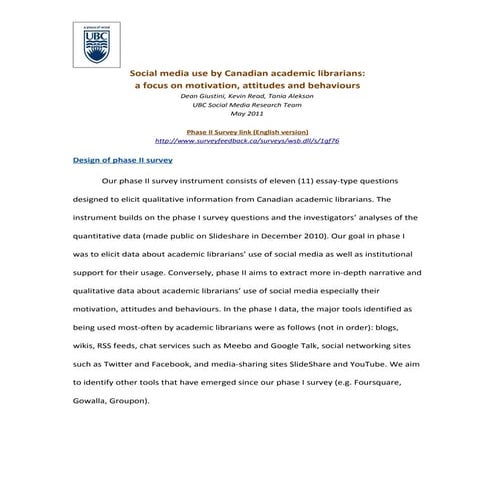 Social Media Use by Canadian Academic Librarians