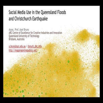 Social Media Use in the Queensland Floods and Christchurch Earthquake