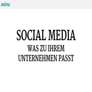 Social Media - für Ihr Unternehmen