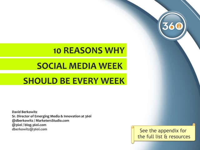 10 Reasons Why Social Media Week Sh...