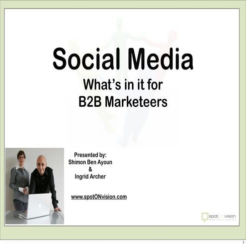 Social media what's in it for b2 b marketing