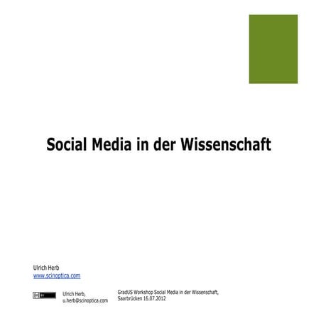 Social Media in der Wissenschaft