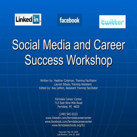 Social Media and Career Success Workshop
