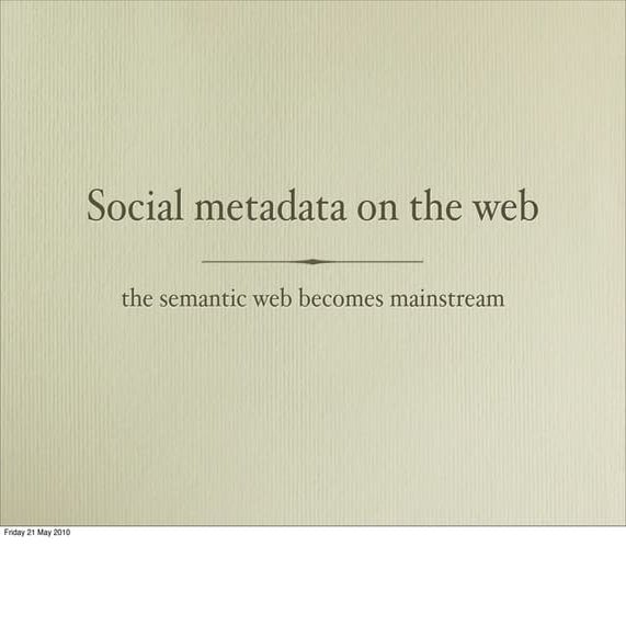 Social metadata on the web