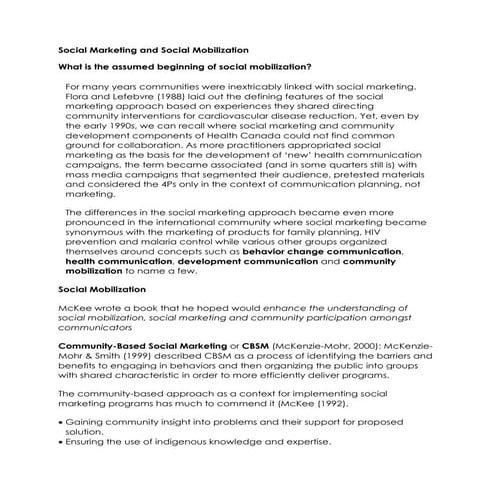 Social Mobilization (Handout)