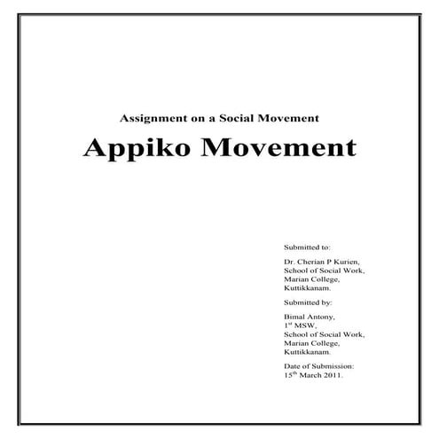 Social movement   appiko movement