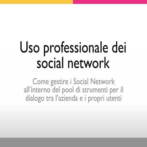 Uso professionale dei Social Network