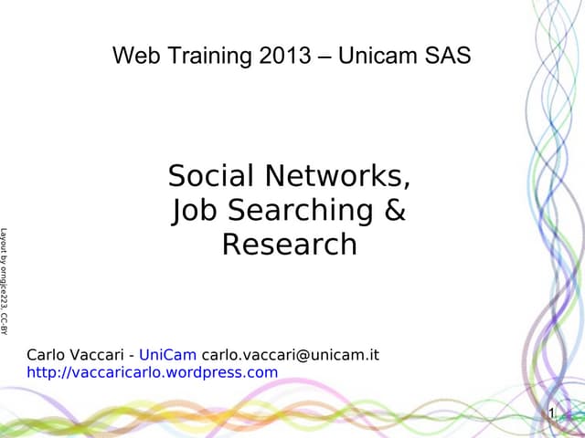 Social network and job searching and SN for researchers