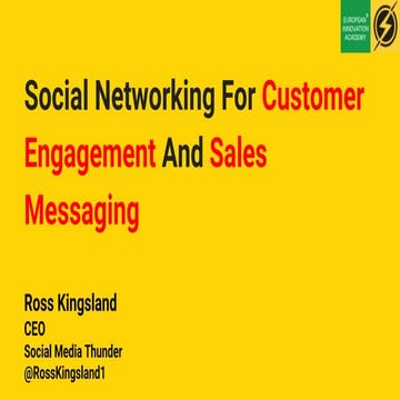 EIA2018Portugal - Ross Kingsland - Social Networking For Customer Engagement ...